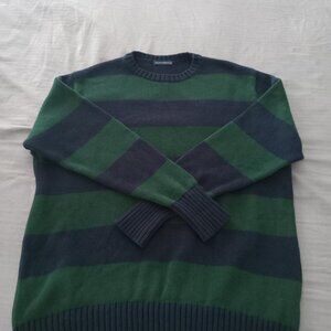 Brandy Melville Brianna striped sweater in dark green and navy blue